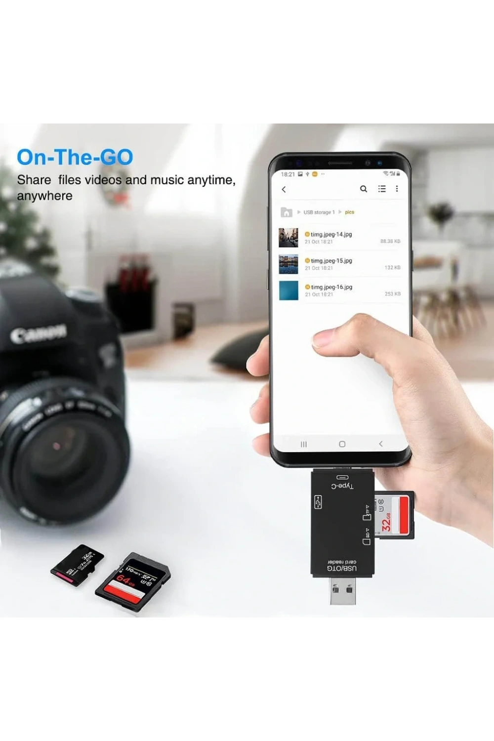Divex USB3.0 - Type-C - Micro USB Girişli SD-Micro-SD Kart Okuyucu OTG Card Reader