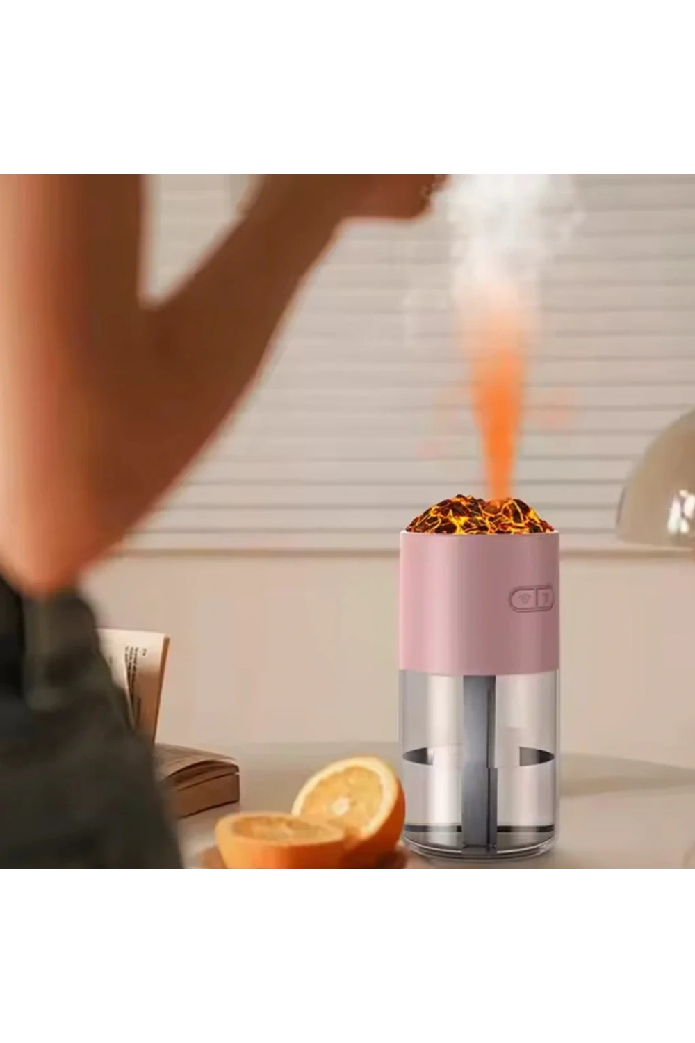 Divex Yanardağ Görünümlü Hava Nemlendirici Volcano Humidifier Pembe H-42