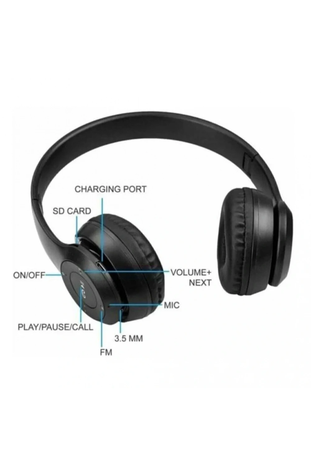 Divex Kulak Üstü Kablosuz Bluetooth Kulaklık Siyah DK-714
