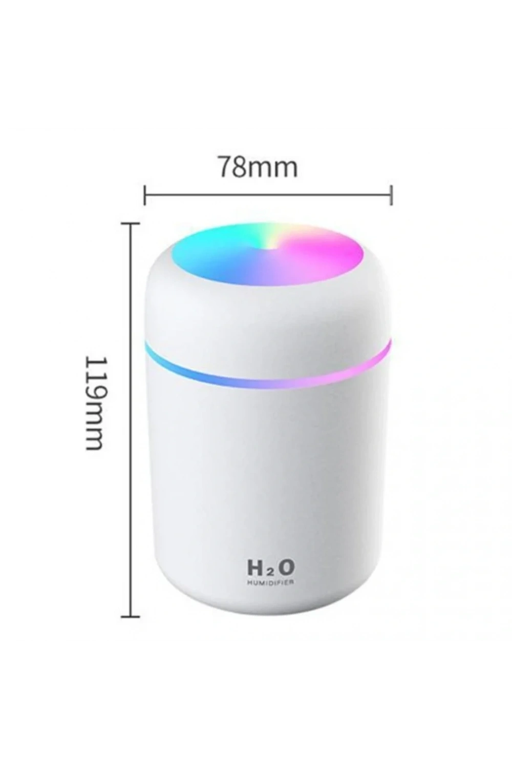 Divex Renkli Led Işıklı Hava Nemlendirici USB Colorful Humidifier Beyaz H-17