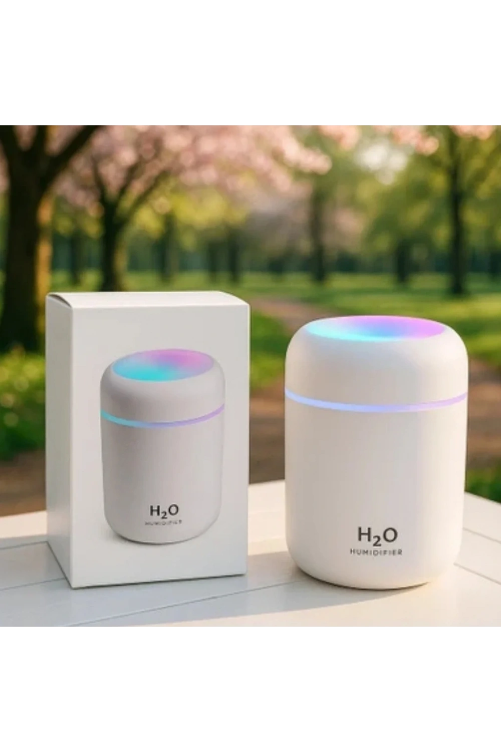Divex Renkli Led Işıklı Hava Nemlendirici USB Colorful Humidifier Beyaz H-17