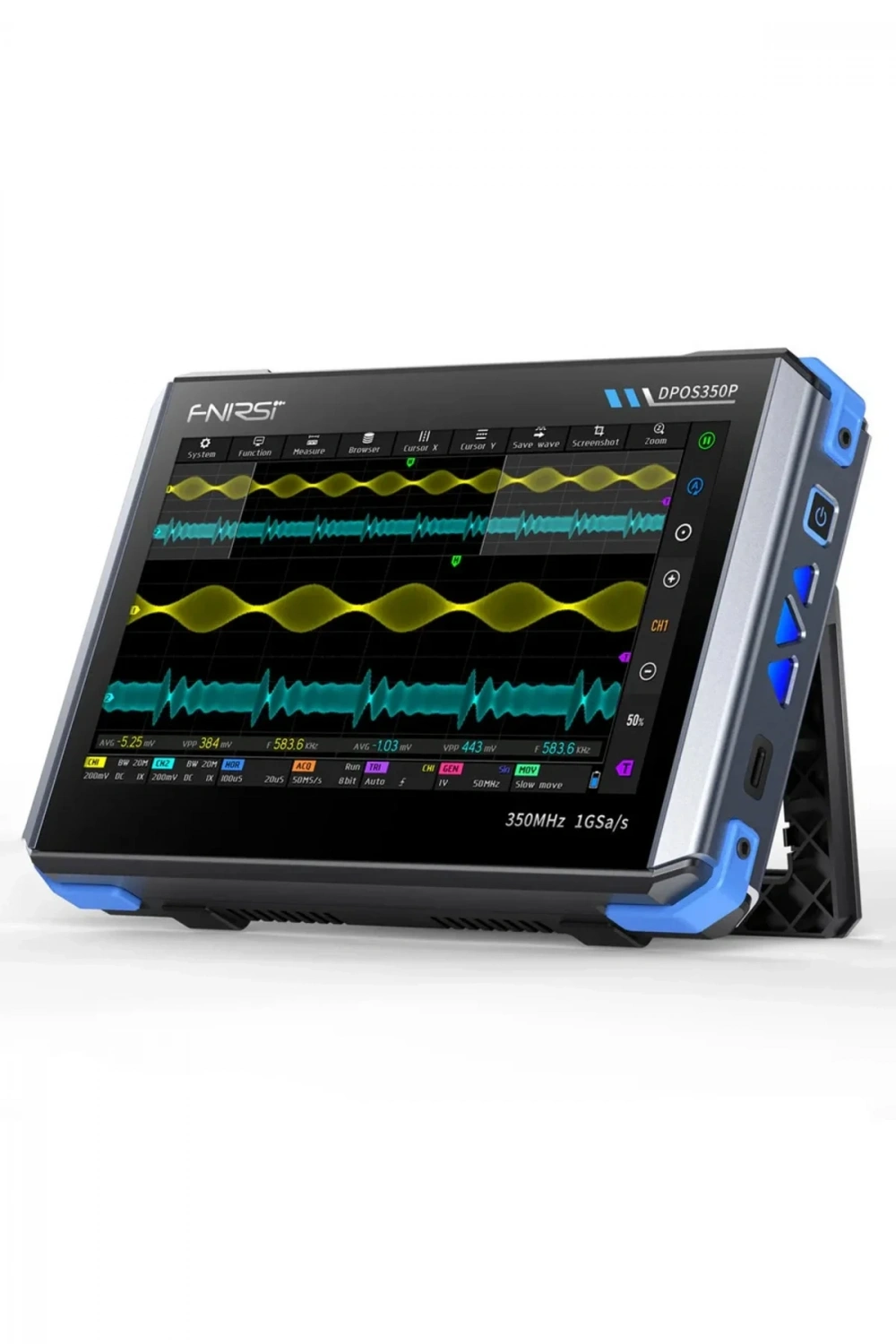 DPOS350P 350MHz 1GSPS 4ü 1 Arada Tablet Osiloskop Sinyal Jeneratör Spektrum Multimetre