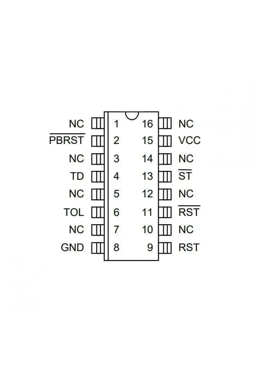 DS1232 WSOIC-16 SMD Güç Denetleyici ve Monitör Seri Protokol Entegresi