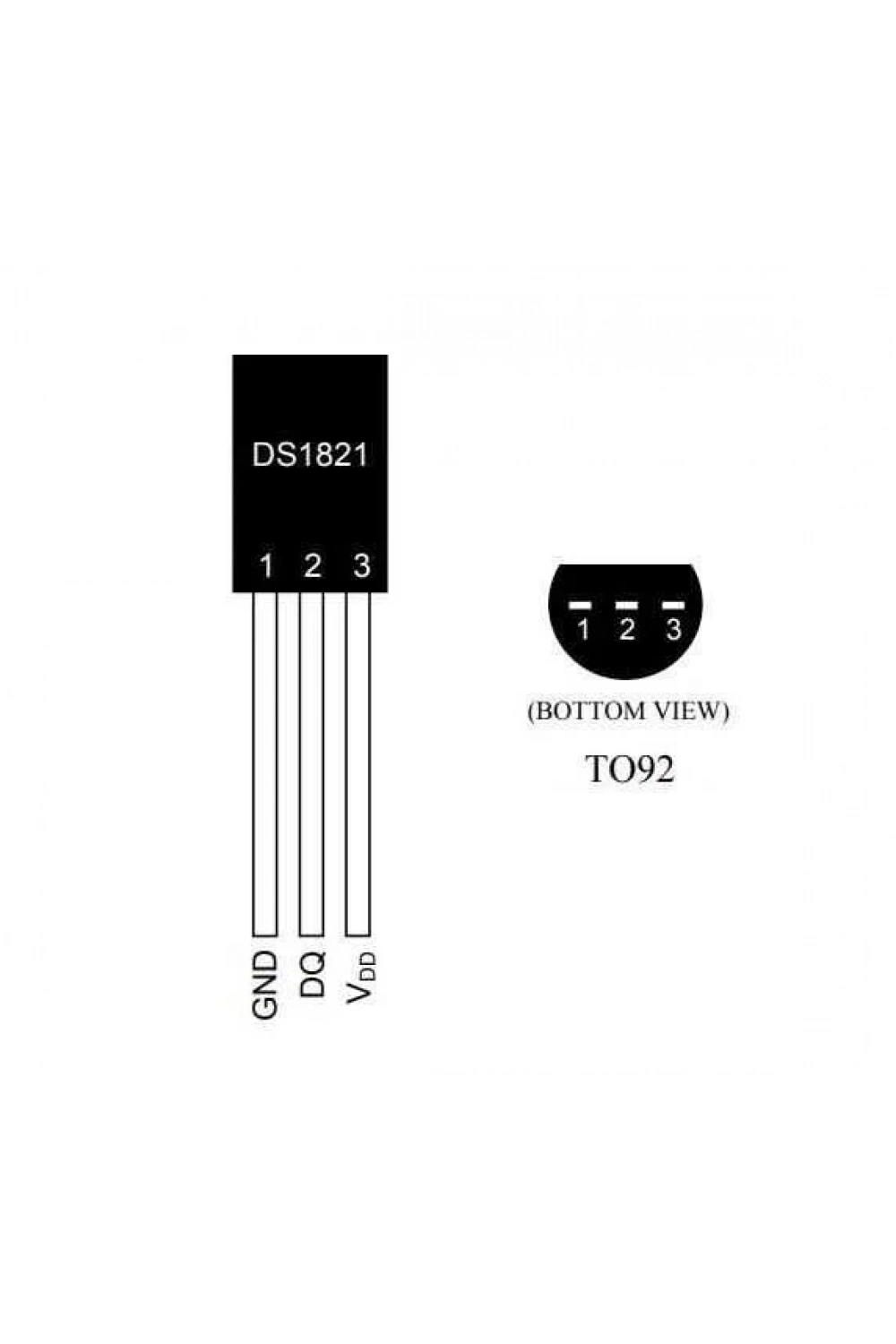 DS1821 TO-92 Sıcaklık Sensörü Entegresi