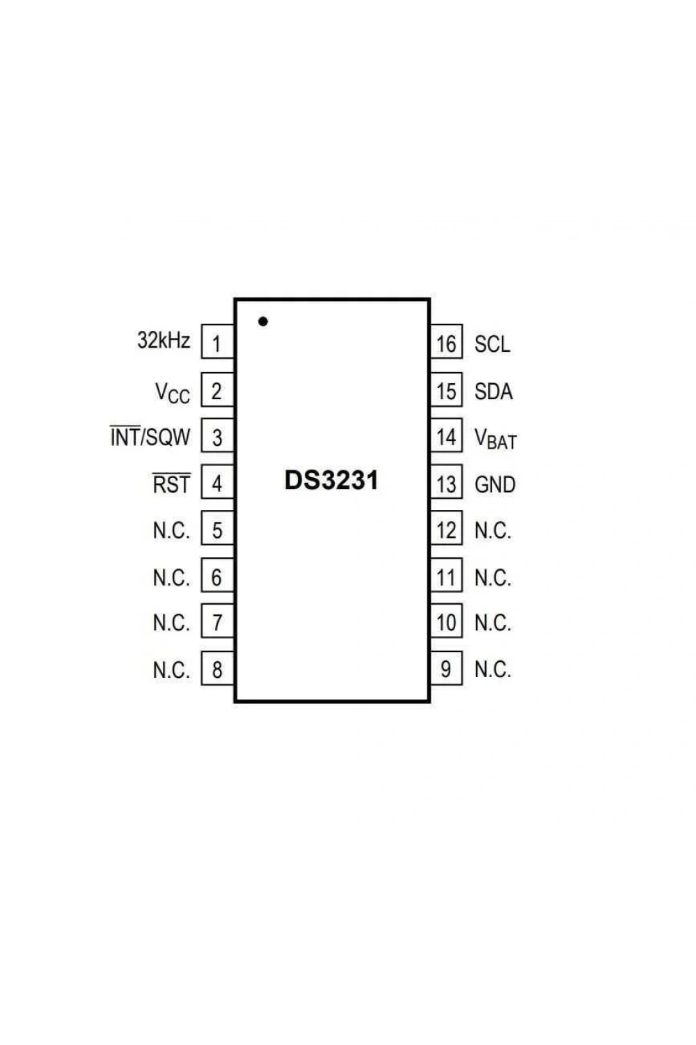 DS3231SN SOIC-16-W Smd Zamanlayıcı Entegre