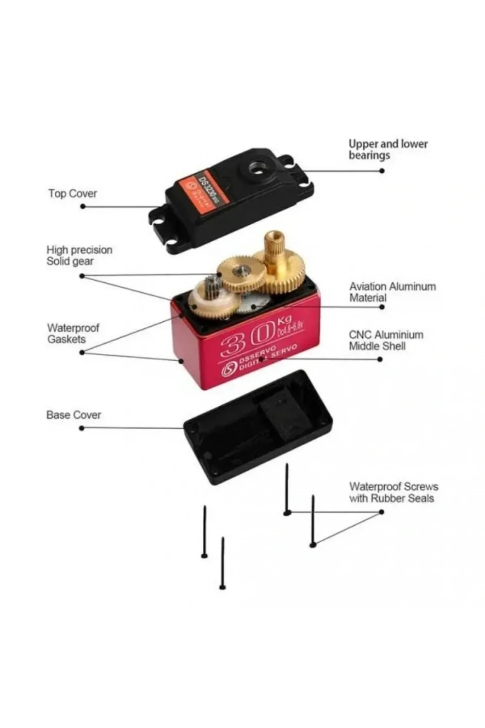 DSSERVO DS3230 30kg Servo Motor - 180 Derece - Su