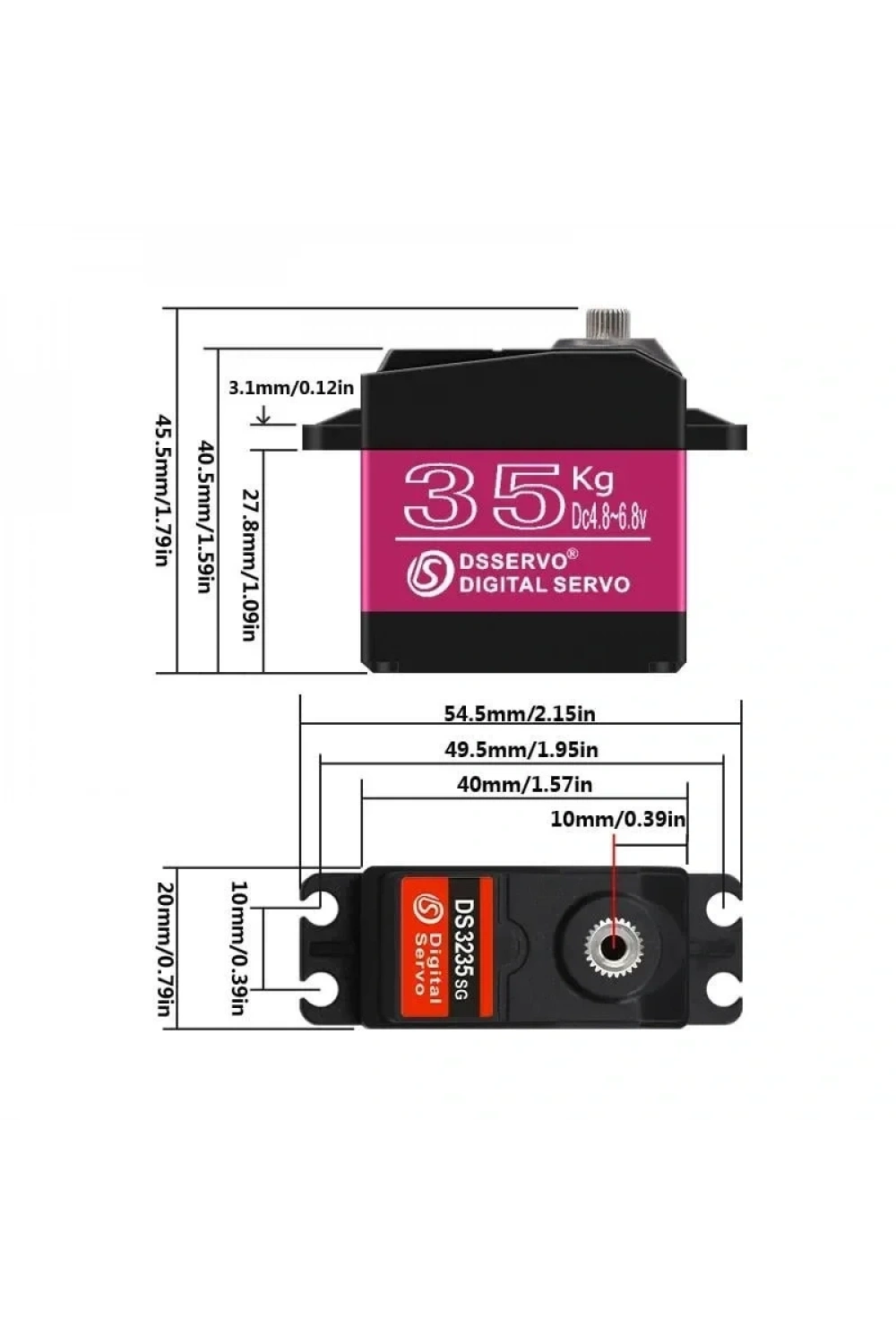 DSSERVO DS3235 35kg Servo Motor - 180 Derece - Su