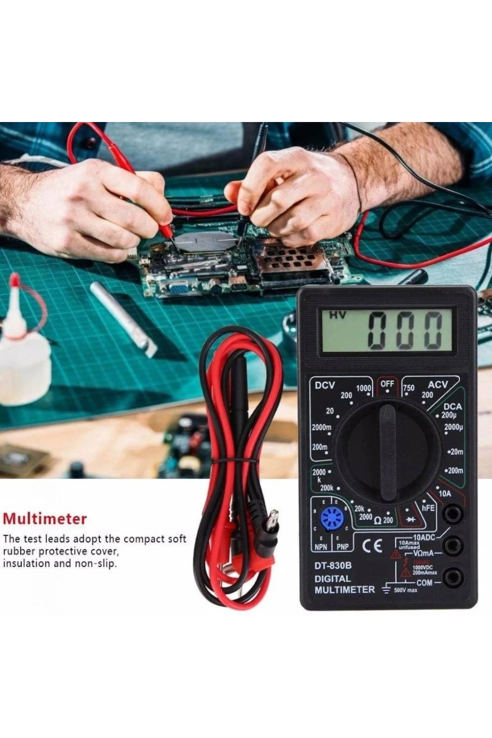 DT830B Dijital Ölçü Aleti Multimetre Problu