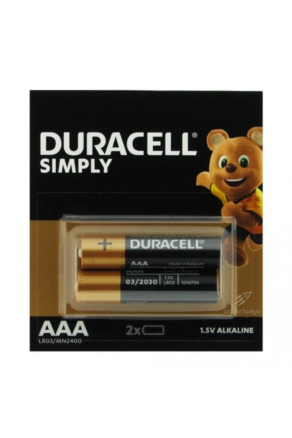 Duracell Simply 1.5V Alkaline AAA İnce Kalem Pil  2li Paket