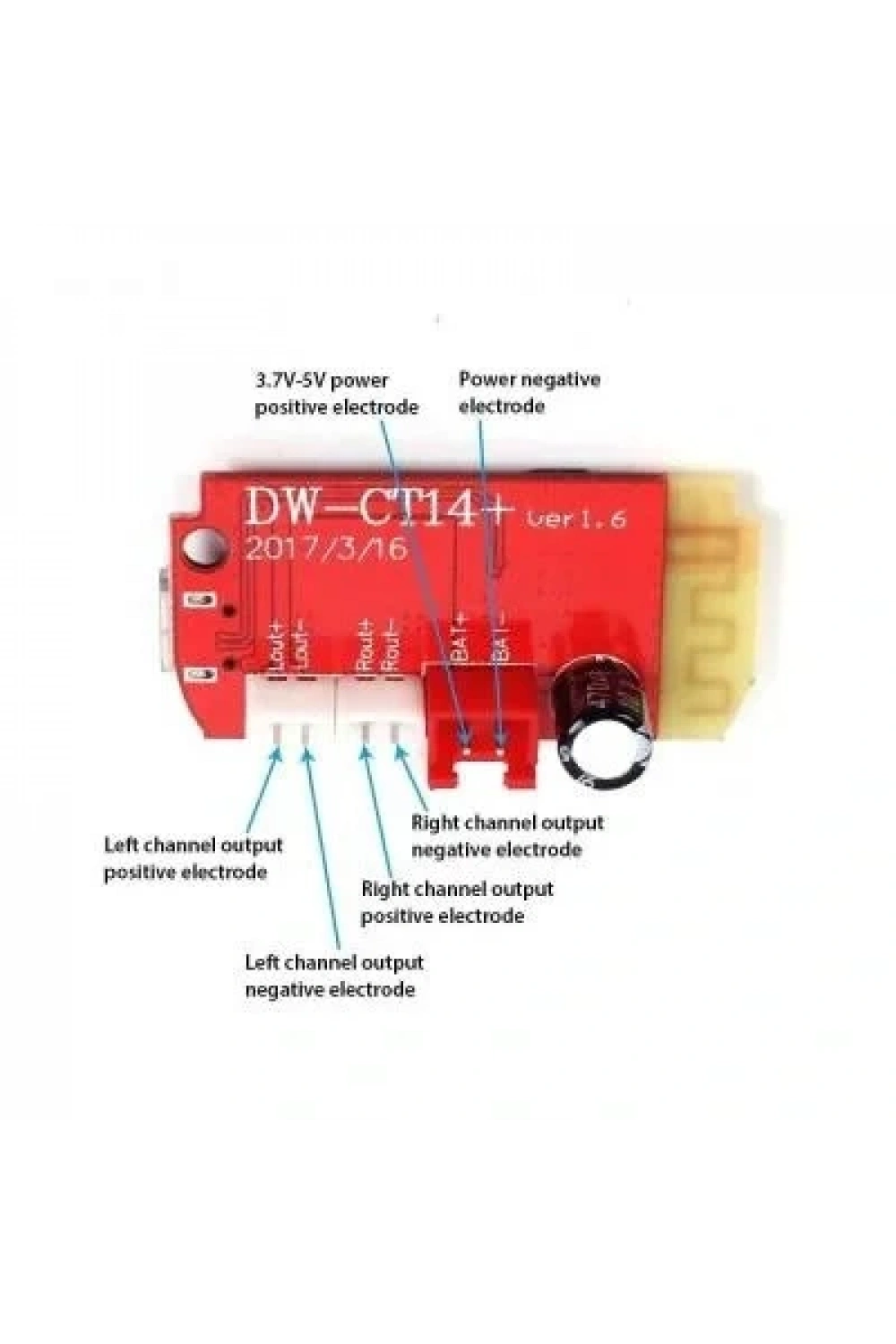 DW-CT14+ Şarj Edilebilir Bluetooth Amfi Devresi 2*5W