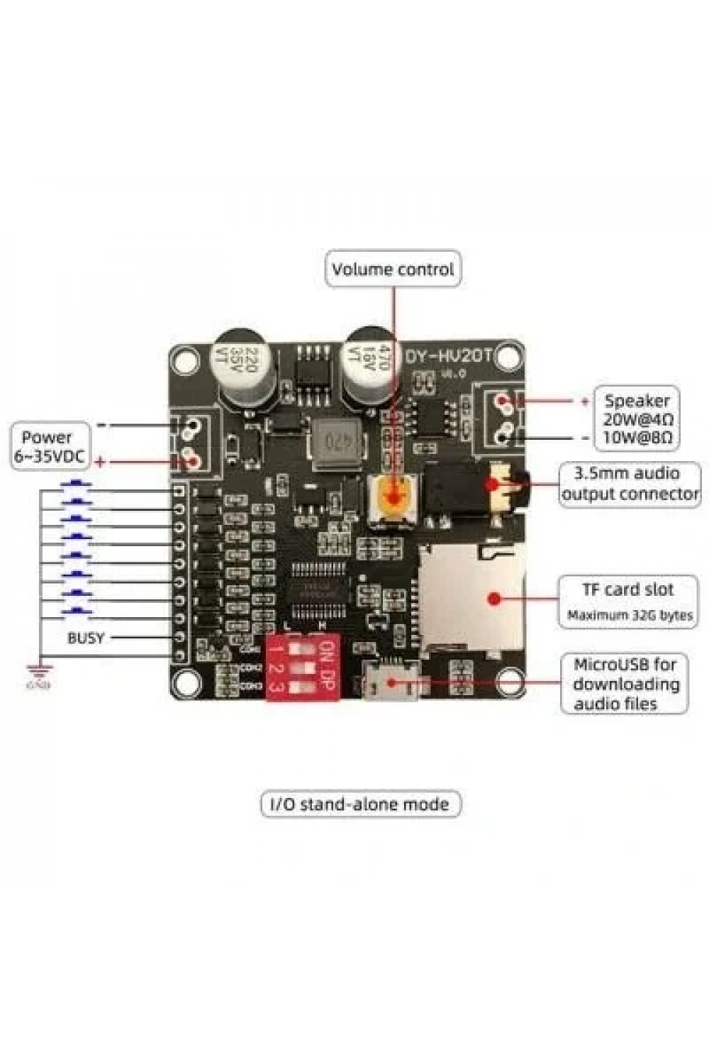 DY-HV20T MP3 Ses Çalma Modülü
