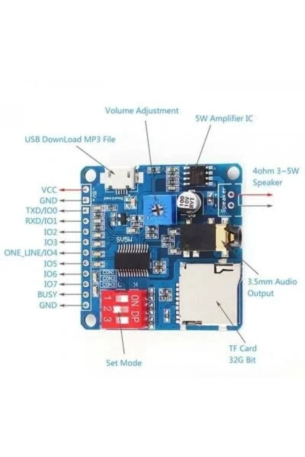 DY-SV5W MP3 Ses Çalma Modülü