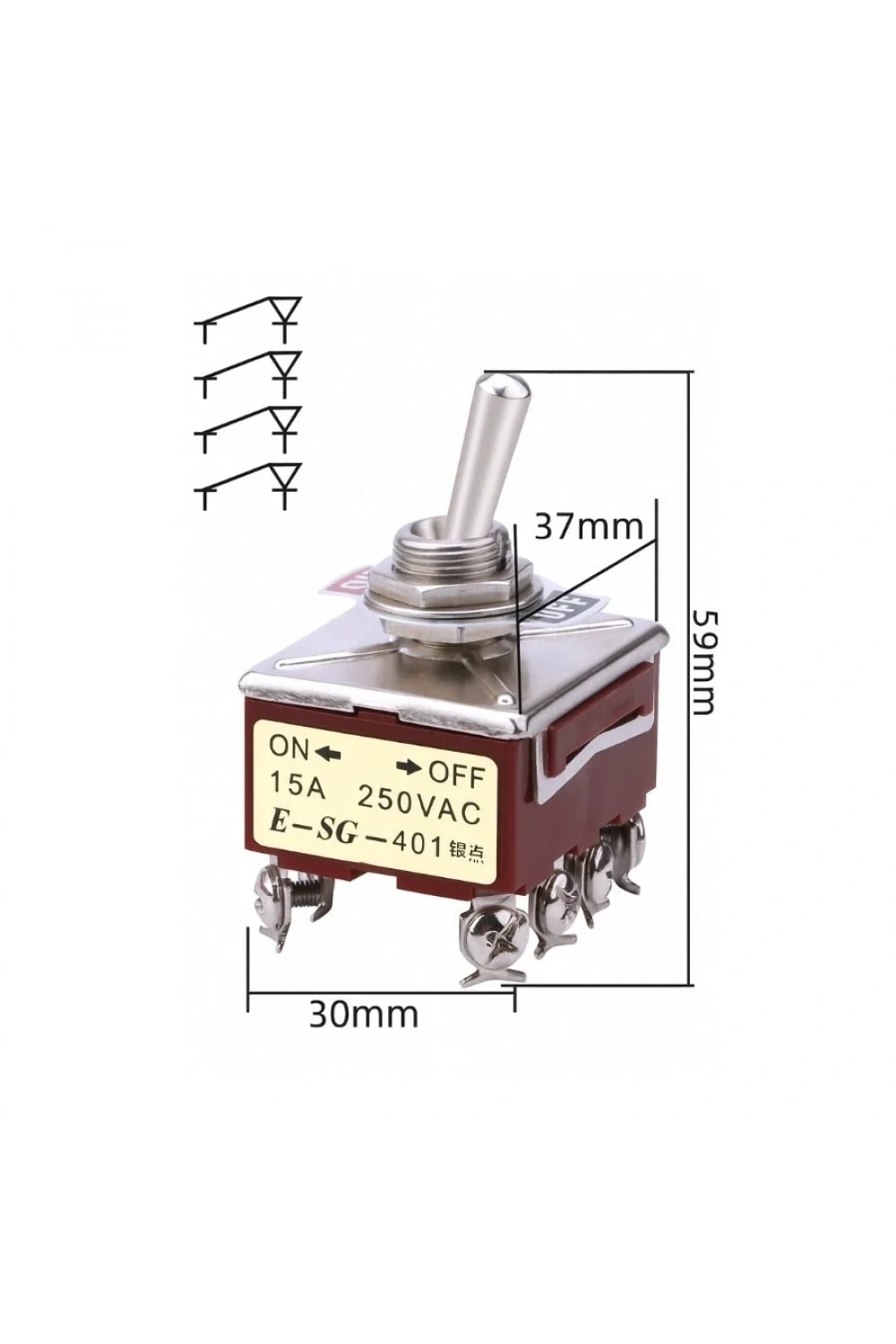 E-SG-401 ON-OFF 8-Pin Toggle Switch
