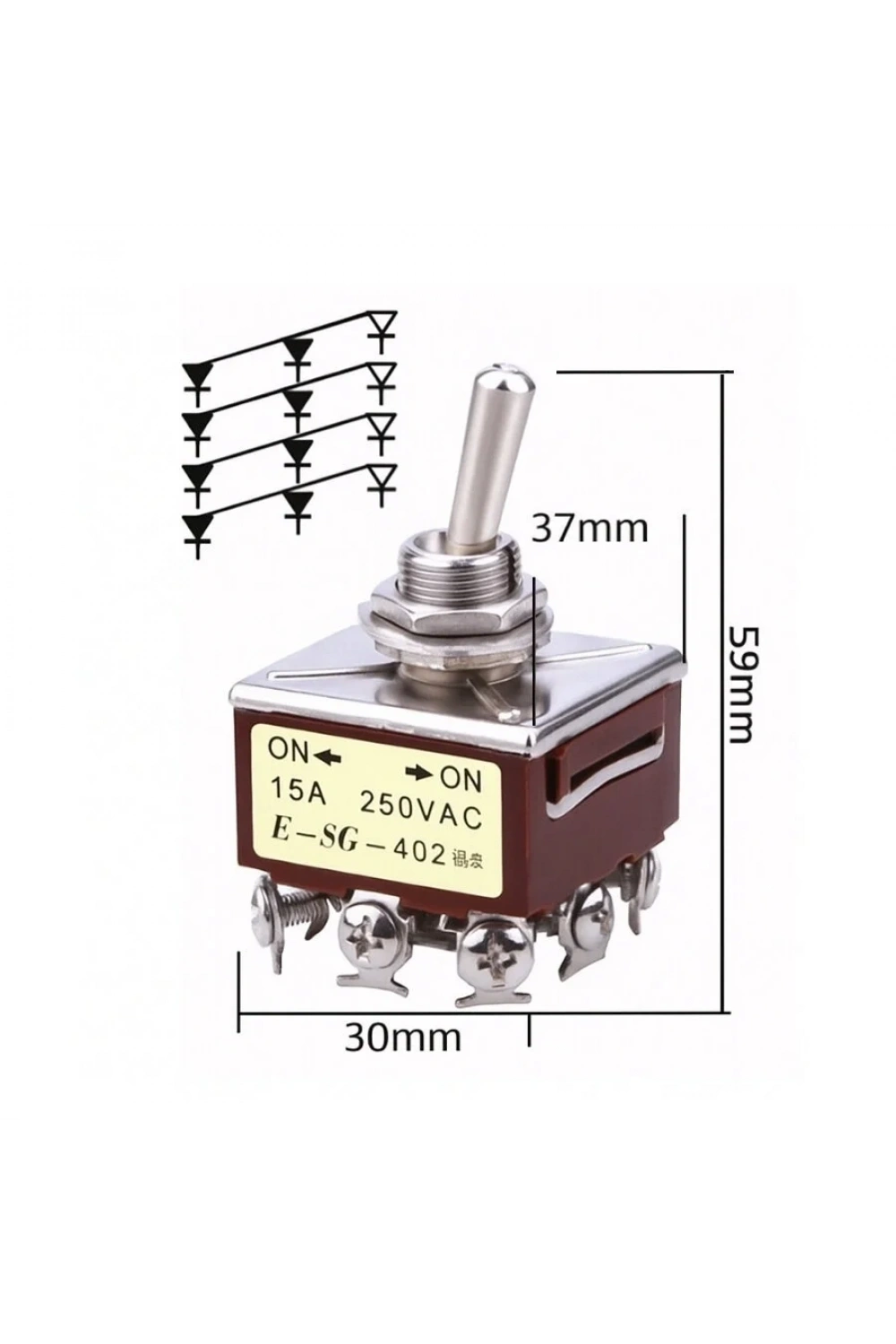 E-SG-402 ON-ON 12-Pin Toggle Switch