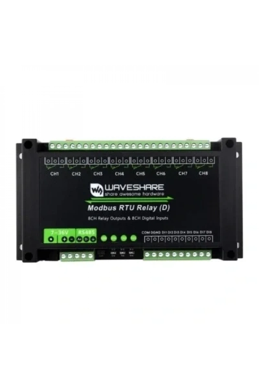 Endüstriyel 8 Kanallı Modbus RTU Ethernet Röle Modülü (D) - Dijital Giriş ve RS485 Arayüzü