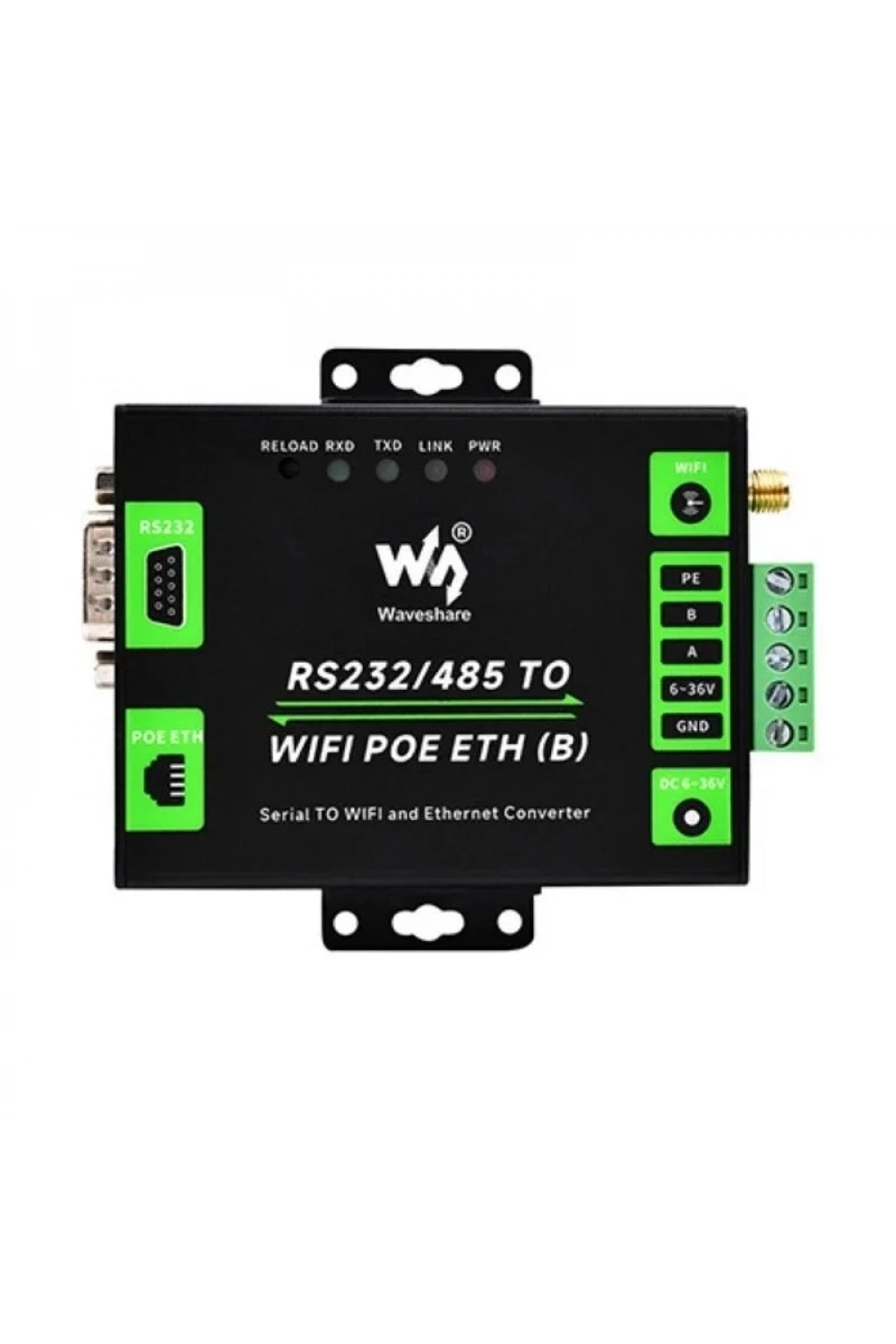Endüstriyel RS232/RS485ten WiFi ve Ethernete Dönüştürücü Modül - PoE Ethernet Port