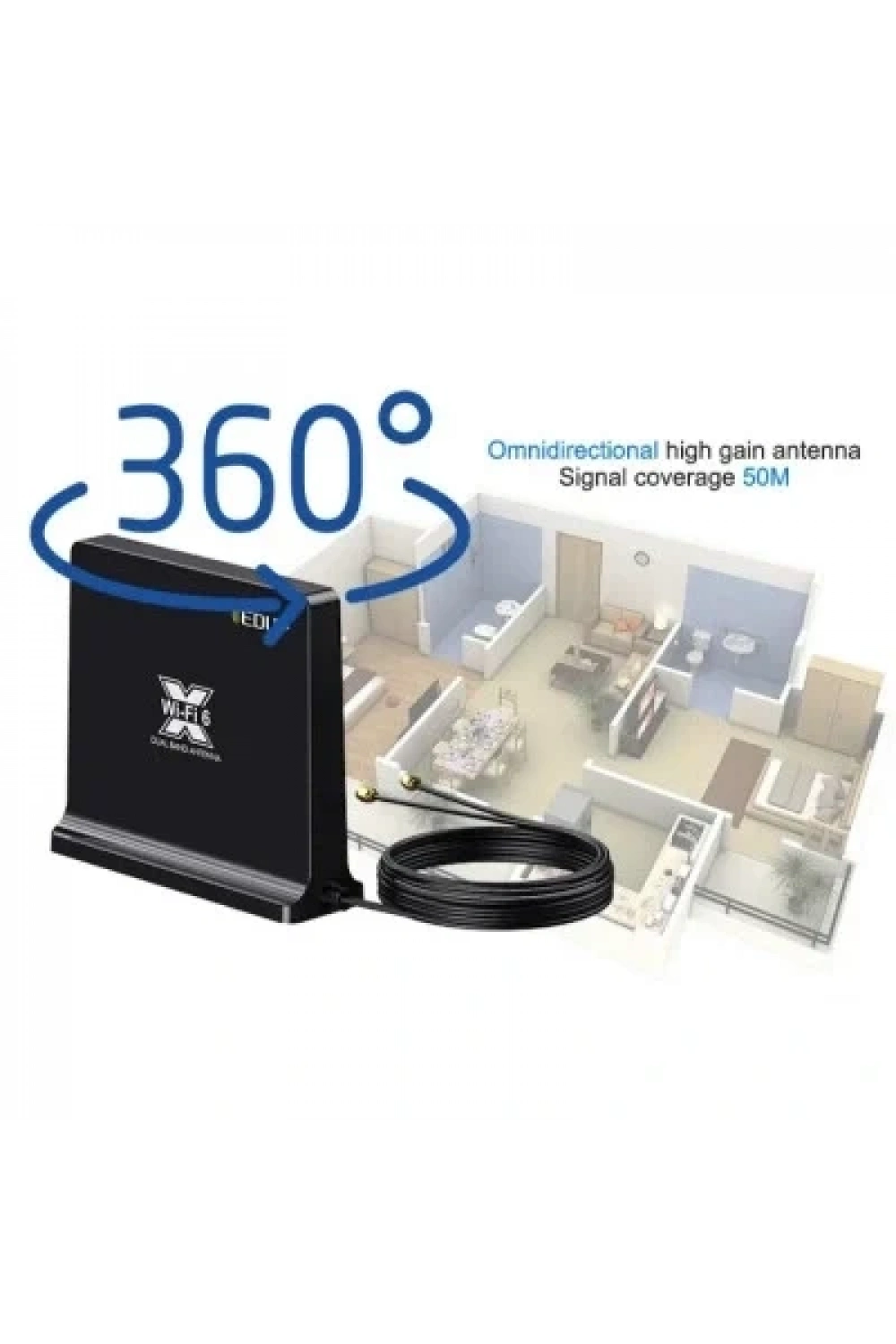 EP-7106 WIFI-6 2.4G/5G Dual Band 6dBi Anten - PCIE WiFi Adaptörü Uyumlu