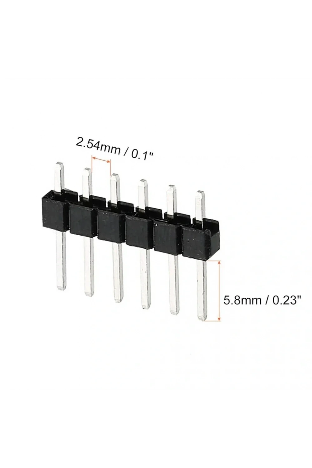 Erkek Pin Header 6 Pin 12mm 2.54mm 1x6 180° Tek Sıra