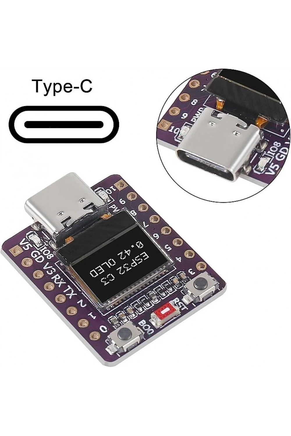 ESP32-C3 0.42 İnç OLED Modülü WiFi + Bluetooth ESP32 Geliştirme Kartı