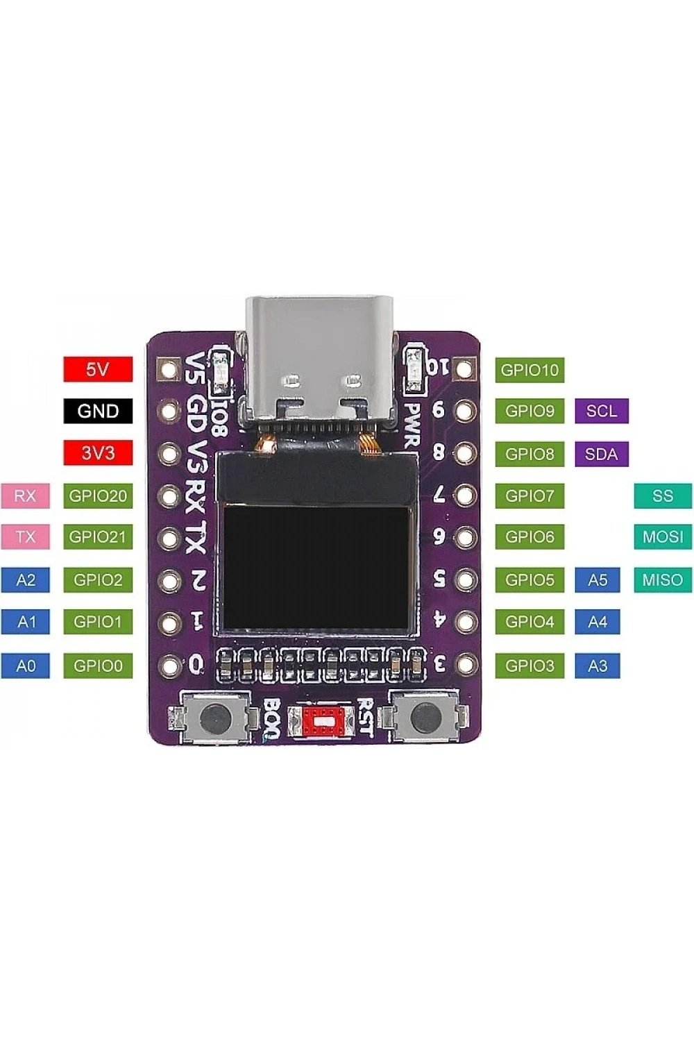 ESP32-C3 0.42 İnç OLED Modülü WiFi + Bluetooth ESP32 Geliştirme Kartı