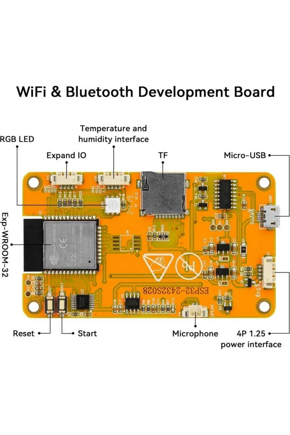 ESP32 Geliştirme Kartı 2.8 inç 240x320 Akıllı Dokunmatik TFT LCD Modül | LVGL WiFi Bluetooth WROOM Arduino Uyumlu