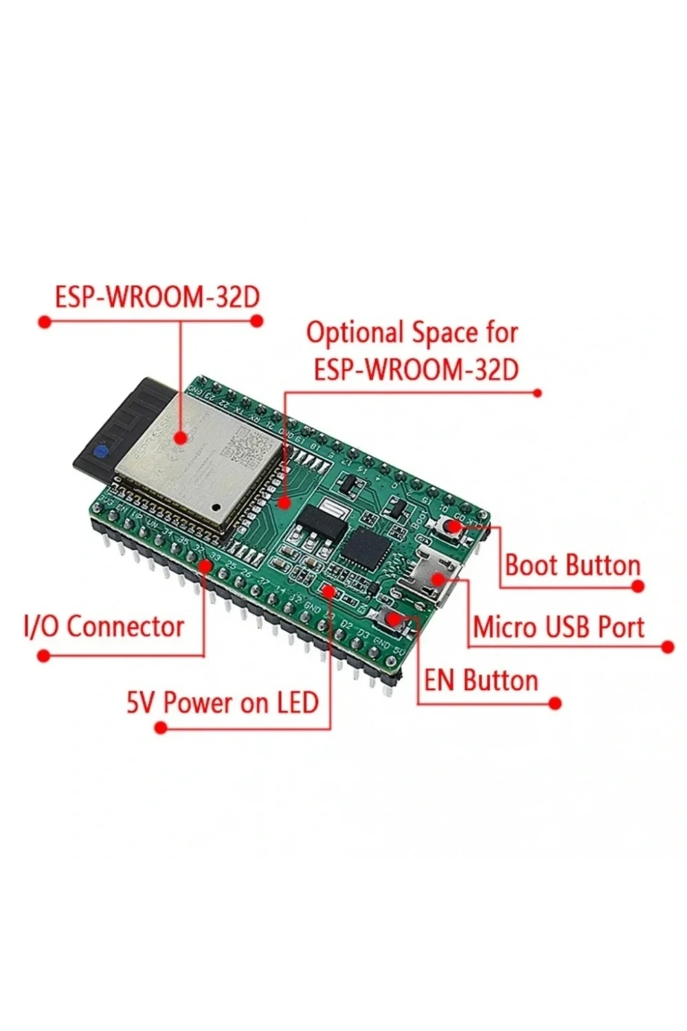 ESP32 WROOM 32D WiFi Bluetooth Geliştirme Kartı 38 Pin