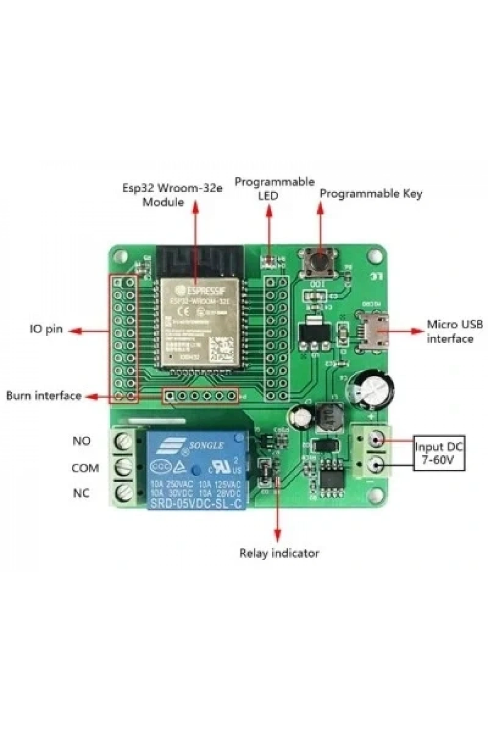 ESP32-WROOM-32E Röle Modülü