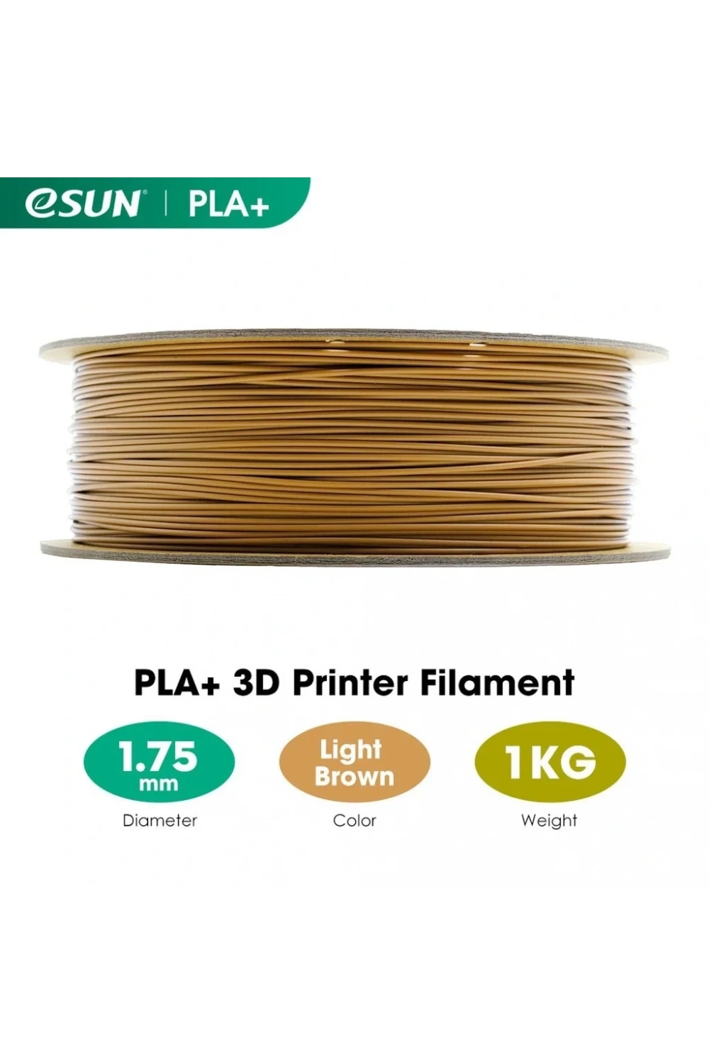 eSUN Açık Kahverengi Pla+ Filament 1.75mm 1 KG
