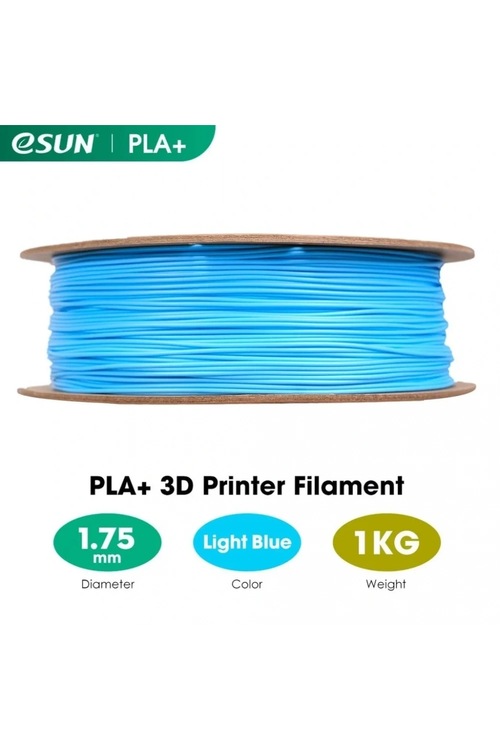 eSUN Açık Mavi Pla+ Filament 1.75mm 1 KG
