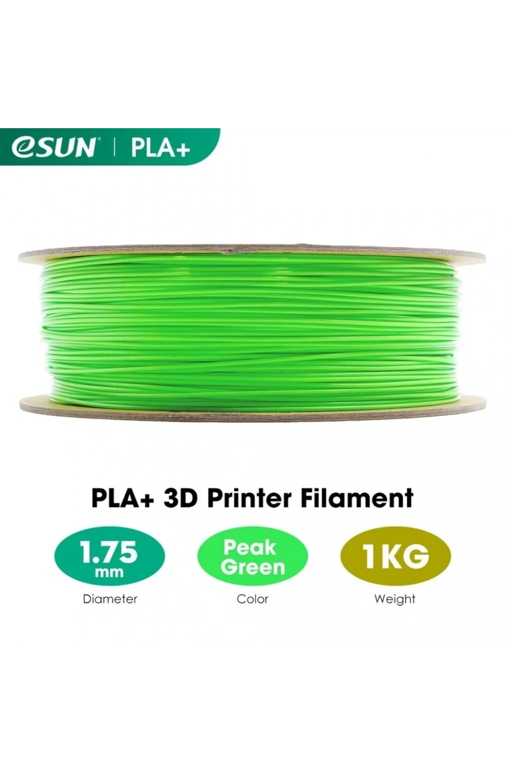 eSUN Açık Yeşil Pla+ Filament 1.75mm 1 KG