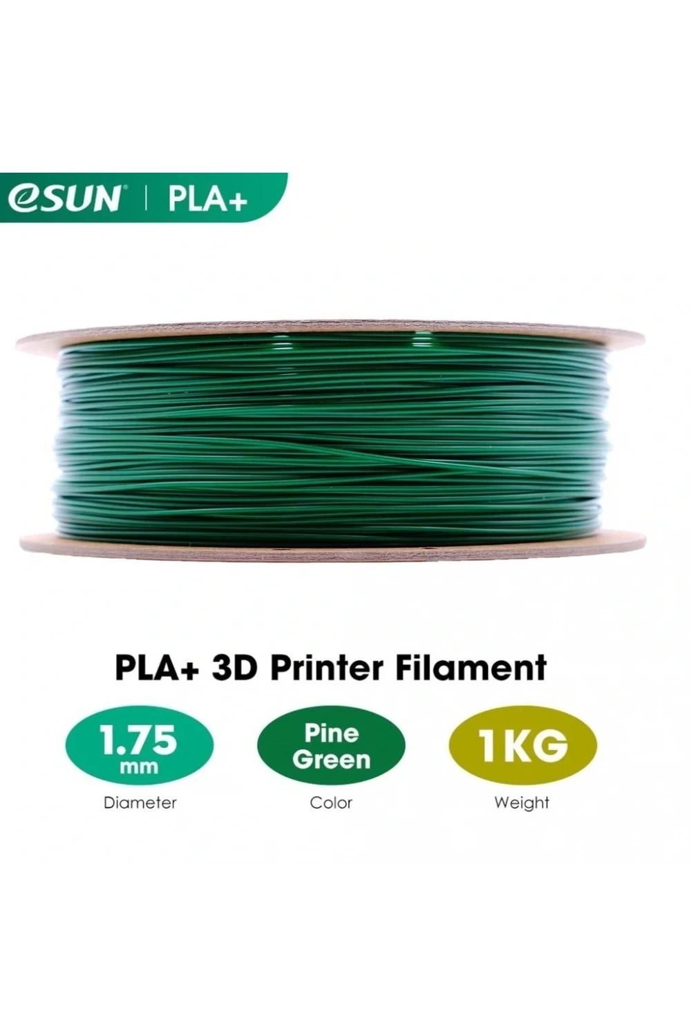 eSUN Çam Yeşili Pla+ Filament 1.75mm 1 KG