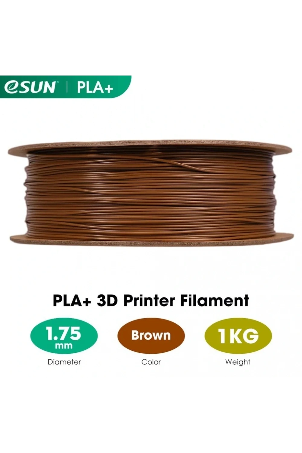eSUN Kahverengi Pla+ Filament 1.75mm 1 KG