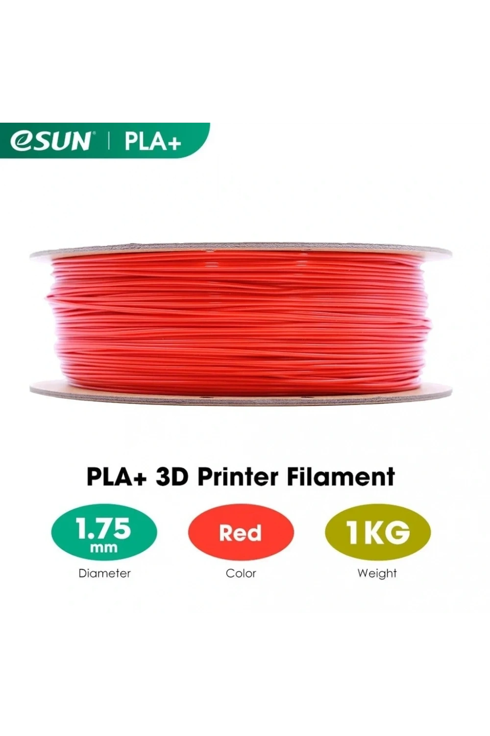 eSUN Kırmızı Pla+ Filament 1.75mm 1 KG