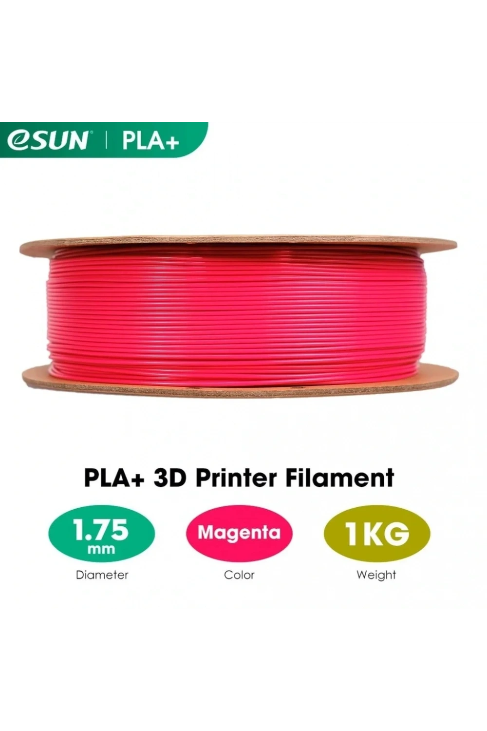 eSUN Magenta Pla+ Filament 1.75mm 1 KG