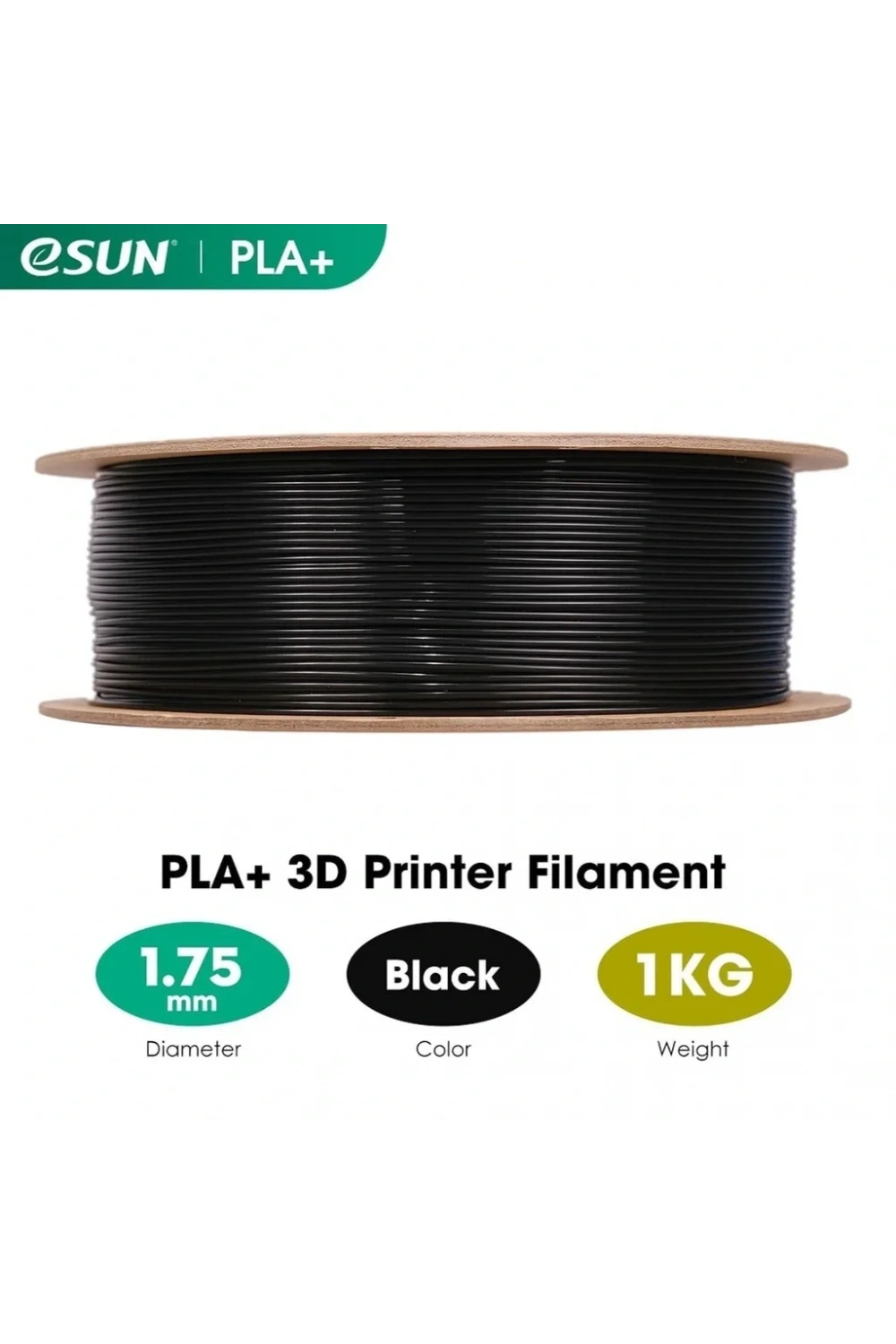 eSUN Siyah Pla+ Filament 1.75mm 1 KG