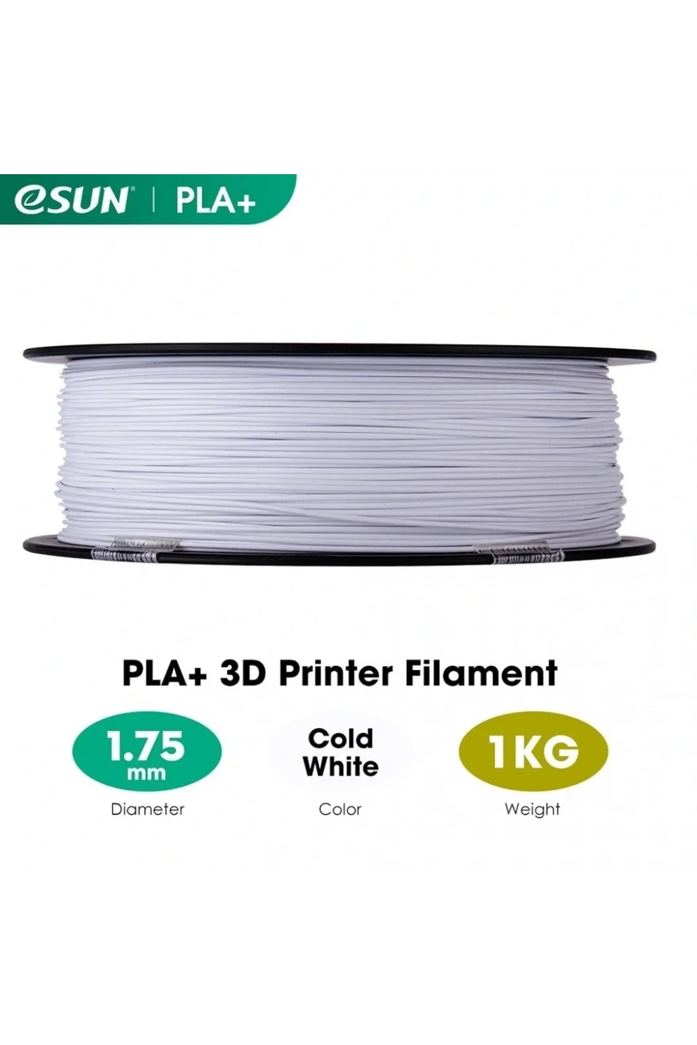 eSUN Soğuk Beyaz Pla+ Filament 1.75mm 1 KG