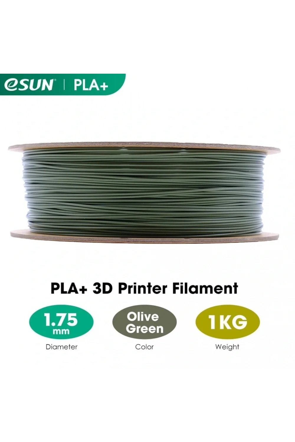 eSUN Zeytin Yeşili Pla+ Filament 1.75mm 1 KG
