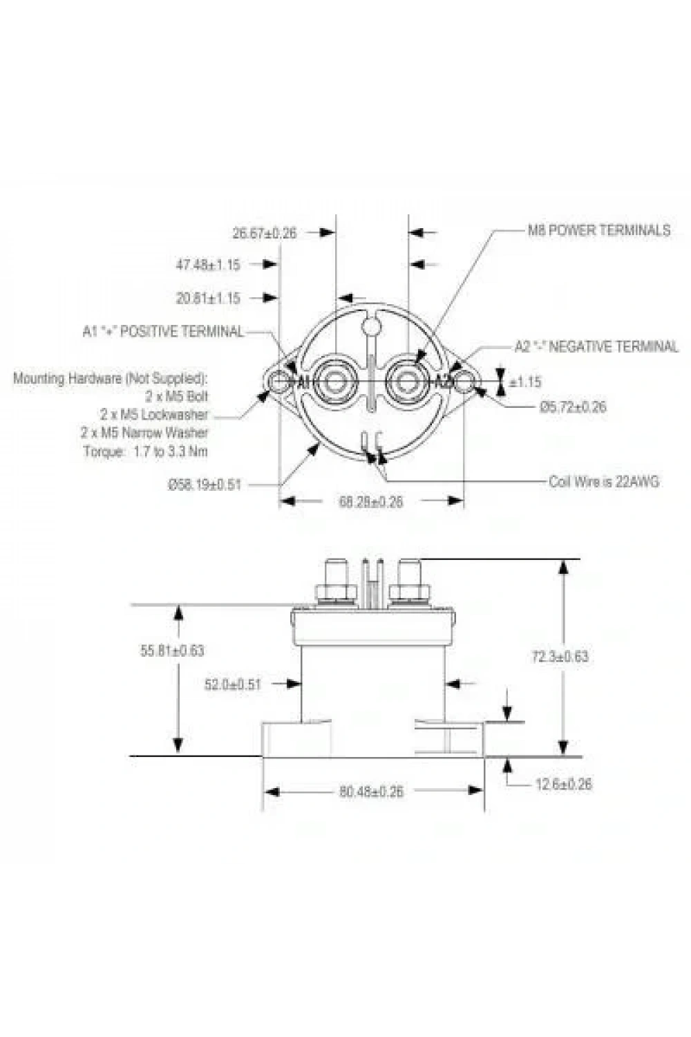 EVC500 12-24V Yüksek Gerilim Rölesi - Kontaktör P/N 2098190-1