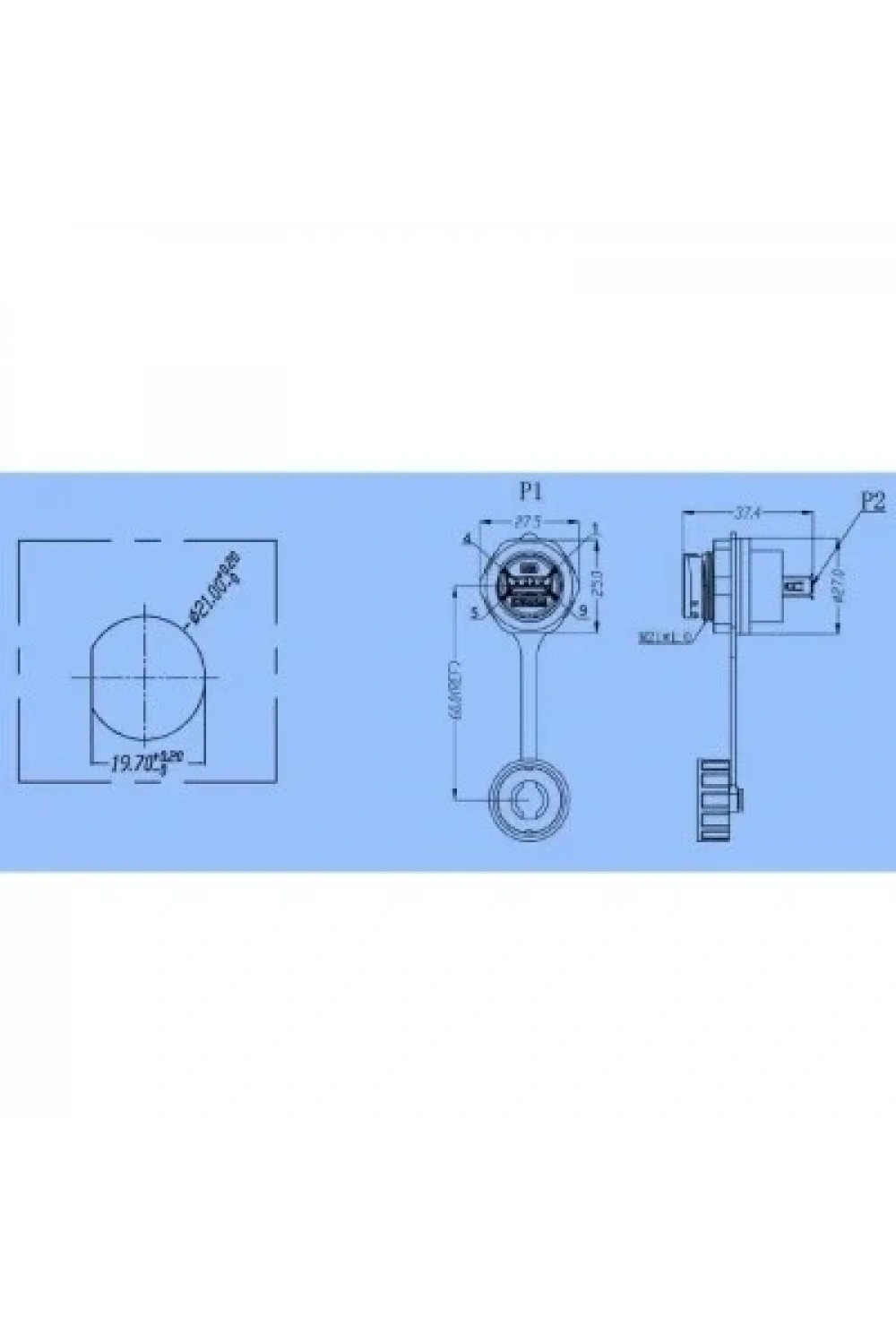 EW-USB3.0 Su Geçirmez USB Konnektör - Dişi