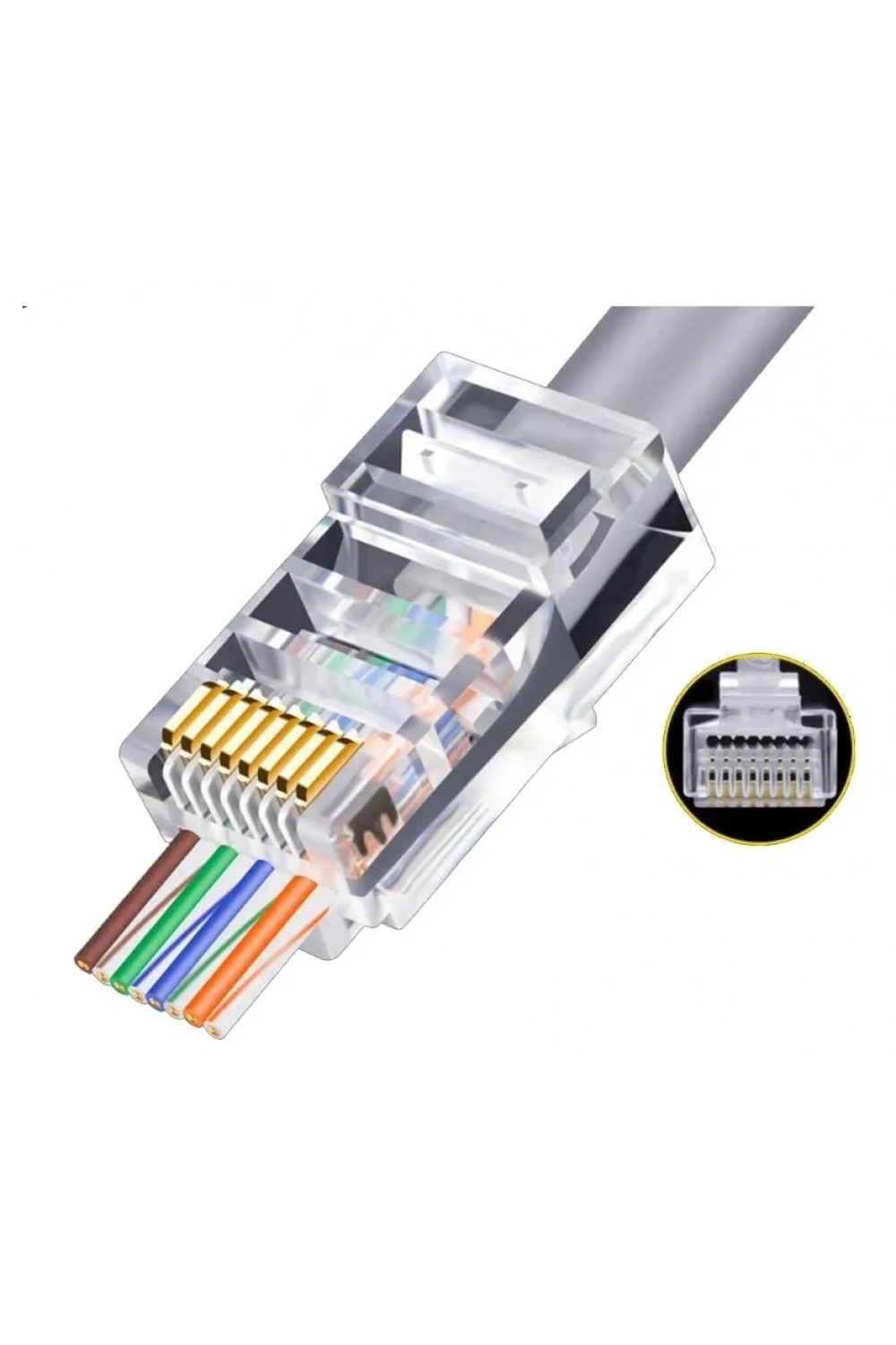 EZ RJ45 CAT6 Yeni Nesil Delikli Jack Konnektör