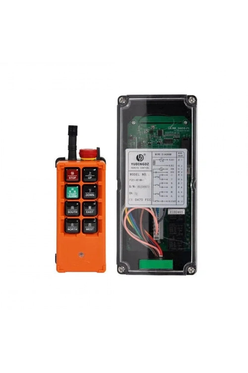 F21-E1B-JTS+ AC/DC 24V-440V Endüstriyel Vinç Kablosuz Uzaktan Kumanda Seti + Acil Stop