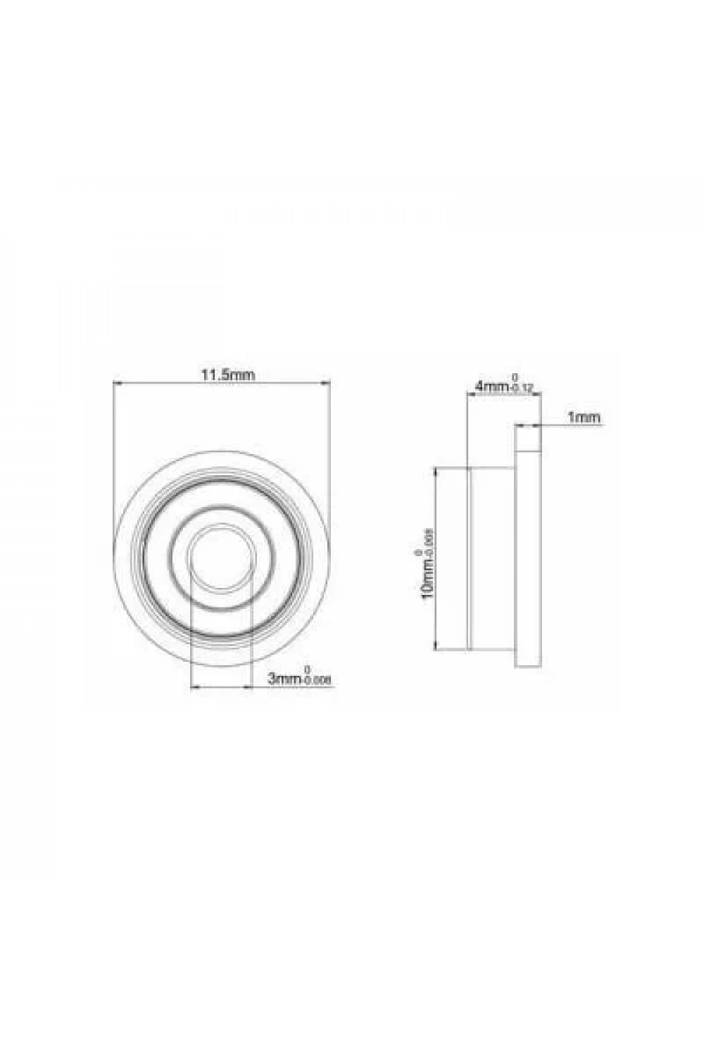 F623ZZ Flanşlı Rulman 3mm