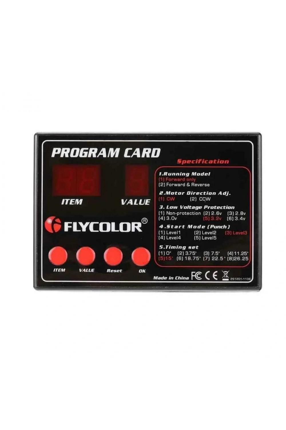 Flycolor Programlama Kartı - ESC Hız Kontrol Sürücüsü Uyumlu