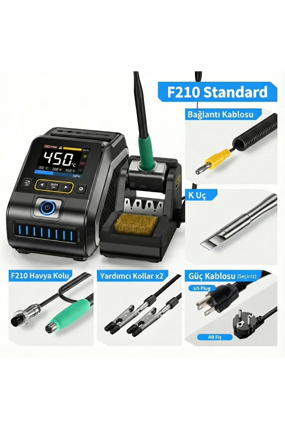 FNIRSI DWS-200 F210 Standart Lehimleme İstasyonu