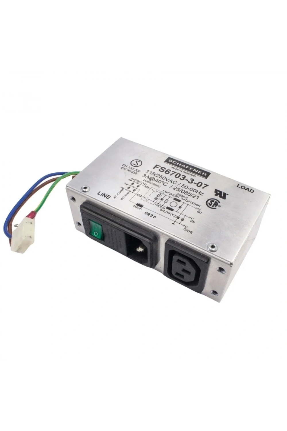 FS6703-3-07 EMI Filtre 3A Anahtarlı Erkek Power Soketi - Power Filter