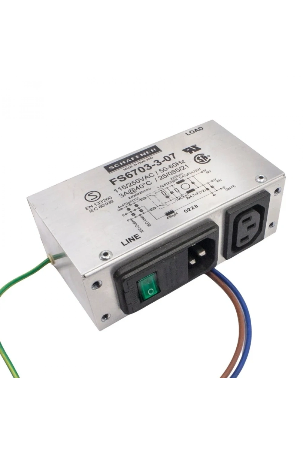 FS6703-3-07 EMI Filtre 3A Anahtarlı Erkek Power Soketi - Power Filter