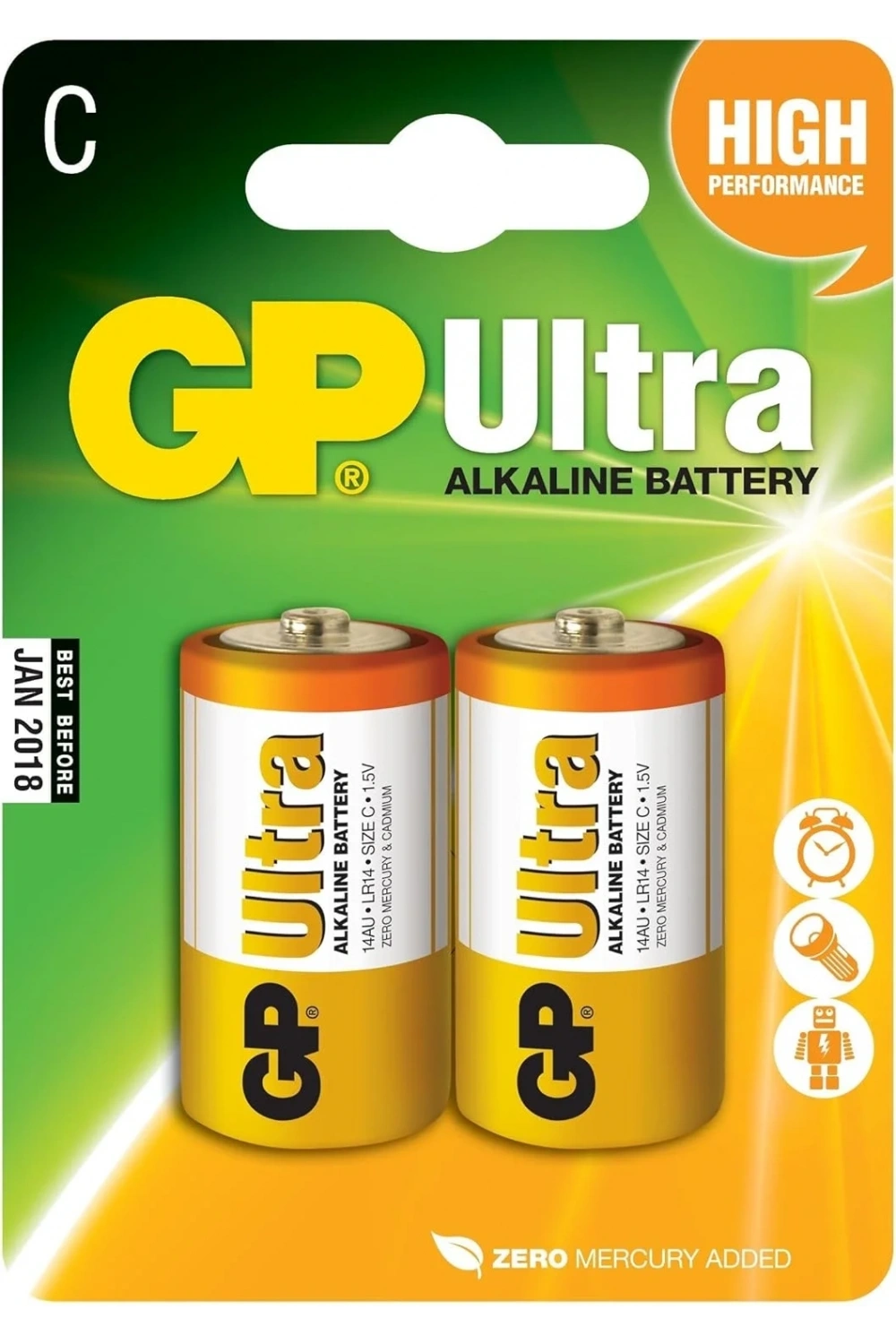 GP 14AU LR14 Ultra Alkalin 2li Orta Boy Pil
