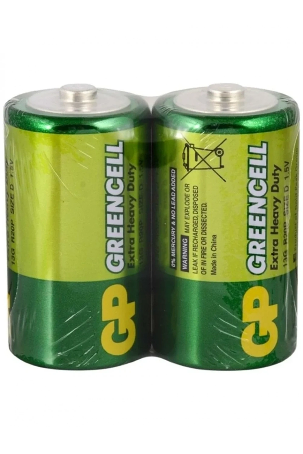GP GP13G Greencell R20P/1250/D Büyük Boy D Pil 2li Shrink