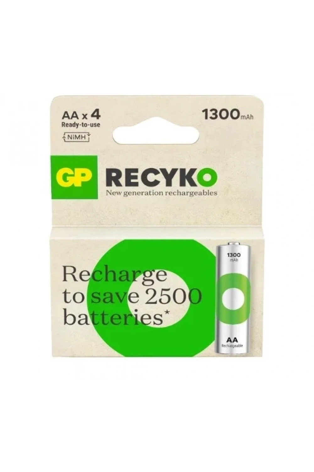GP Recyko 1300 mAh 4lü Şarjlı AA Kalem Pil