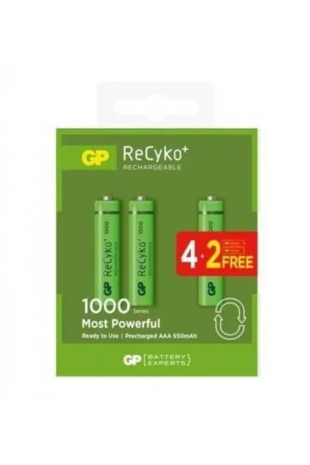 GP ReCyko+ 6lı 1000mAh AAA Şarj Edilebilir Pil